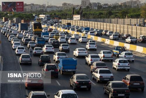 ترافیک سنگین در آزادراه قزوین - کرج