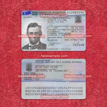 Netherlands Residence Card Fake Template
