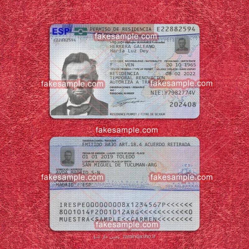 Netherlands Residence Card Fake Template