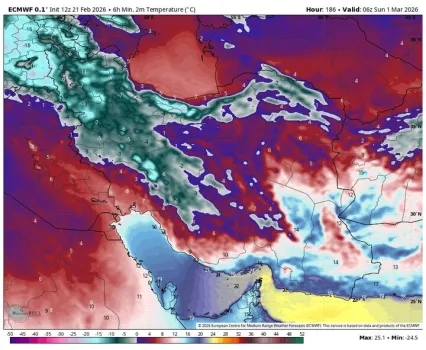 ورود سامانه بارشی به شمال و غرب کشور باران و وزش باد شدید در ۱۰ استان