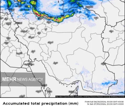 اخطار رگبار بارندگی های تابستانی در ۱۰ استان کاهش دمای تهران از پنجشنبه