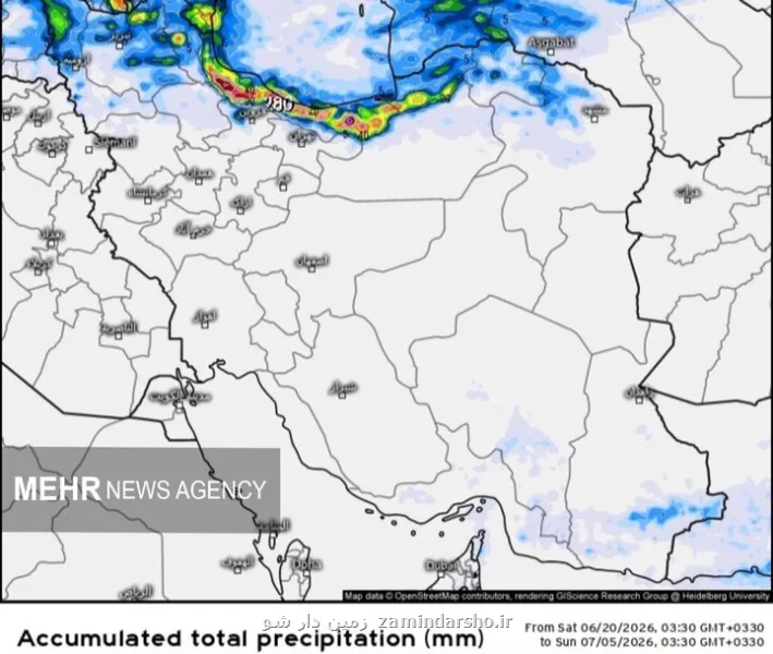 اخطار رگبار بارندگی های تابستانی در ۱۰ استان کاهش دمای تهران از پنجشنبه